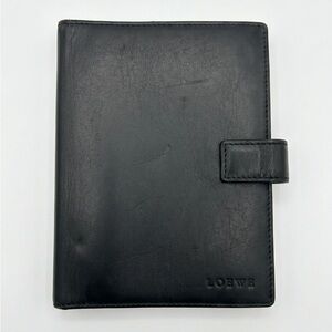 Loewe Black Leather Ringed Agenda